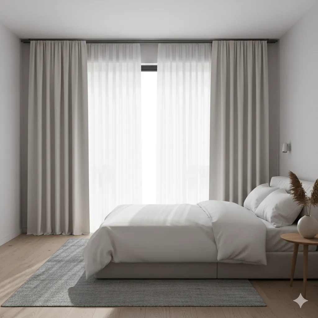  Makuuhuoneen verhoratkaisut minimalistiset
